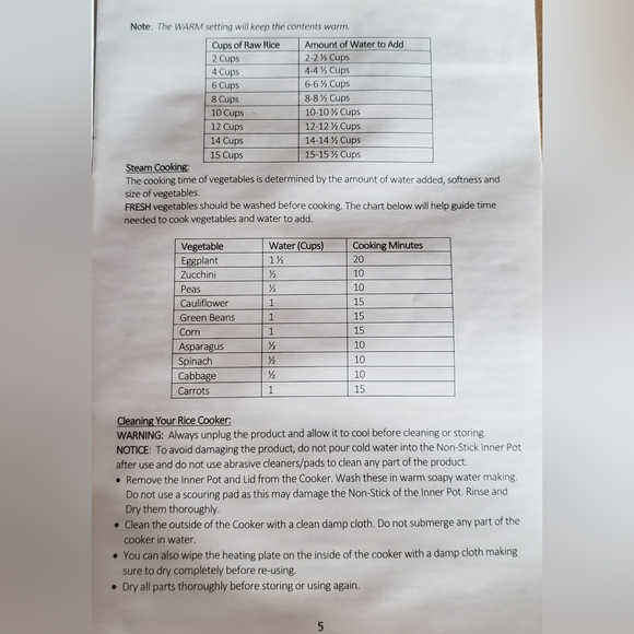 BRENTWOOD TS-700S Rice Cooker (4 cup) with Steamer - Picture 7 of 8